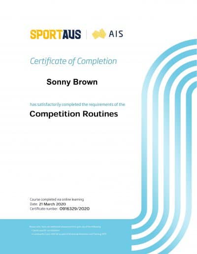 SportAus Competition Routines